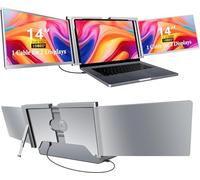 14 monitores extensores de pantalla para laptop, un cable para dos pantallas, funciona para macOS [incluido M1/M2 M3], ventanas, apto para portátiles de 14 a 17.3 pulgadas, monitores triples de viaje
