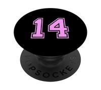 14 Número Catorce Deportes Varsity College Girl Matching PopSockets PopGrip Adhesivo