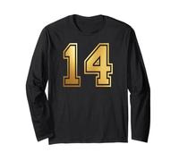 14 Número Catorce Equipo Deportes Gráfico Varsity Matching Manga Larga