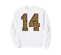 14 Número Leopard Catorce Equipo Deportes Varsity Matching Sudadera