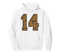 14 Número Leopard Catorce Equipo Deportes Varsity Matching Sudadera con Capucha