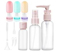 14 Pack Botellas de Viaje Conjunto, Kit de Botellas de Viaje Silicona, Apto para viajes en avión, Botes Viaje Rellenables, contenedores de viaje para artículos de tocador