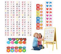 14 páginas de letras y números magnéticos de colores, alfabeto, letras magnéticas para niños, juguetes educativos, para aprender, ortografía, contar símbolos