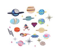 14 parches termoadhesivos decorativos bordados para tela, mochilas, vaqueros, abrigos, planeta de dinosaurios