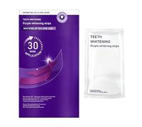 14 Pares Tiras Blanqueadoras Dientes Moradas para Blanqueamiento Dental Profesional, 28 Unidades Whitening Strips Corrector de Color, Elimina Manchas de Café y Té, Cuidado Bucal en Casa