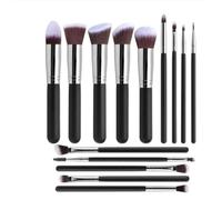 14 PCS Kit de Brochas Maquillaje con Cerdas Suaves y Densas para Fundación Líquida Crema Mezclado Polvo Sombras Ojos Rubor Cosméticos Corrector Set Completo Uso Diario Viajes