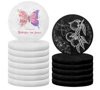 14 piedras de pintura de 5 cm, rocas redondas gruesas blancas y negras, kit de pintura de roca, piedras planas lisas para arte, manualidades, pintura, bricolaje y decoración del hogar (6 piezas negras