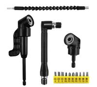 14 Piezas Adaptador de Destornillador Angular Set,105 °Adaptador Atornillador Flexible, Eje Flexible Destornillador, Piezas de Extensión de Taladro, Screwdriver Bits, para Accesorios Destornilladores