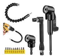 14 Piezas Adaptador de Destornillador Angular Set, 105 °Adaptador Atornillador Flexible, Extensor Flexible, Taladro Pequeño, Enchufes para Destornillador de L-forma