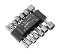 14 piezas adaptador de llave de vaso hexagonal para tuercas, inserto de destornillador, juego de casquillos de boquillas, tuercas de seis hojas huecas para puntas hexagonales de destornillador