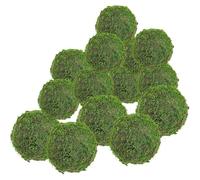 14 Piezas Bolas Decorativas de Musgo Simuladas Verdes para Jarrón y Hogar | Espuma y Plástico, Esfera Redondeada Reutilizable, Estilo Pastoral y Nórdico, para Mesas, Navidad