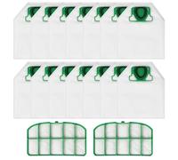 14 Piezas Bolsa Aspiradora para Vorwerk VK200 FP200, Accesorios para Vorwerk Aspiradora, Accesorios de Bolsas de Polvo de Repuesto y 2 Piezas Filtros HEPA, Bolsas de Polvo de Tela Tejida