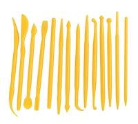 14 piezas de cerámica de arcilla juego de herramientas con estuches de plástico modelado de cerámica kits de herramientas de escultura para moldear(yellow)