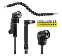 14 piezas de destornilladores angulares de 105°, juego de accesorios angulares de extensión, vástago hexagonal de 1/4 pulgadas, accesorio de ángulo adecuado para taladrar en espacios reducidos