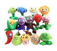 14 piezas de juguetes de peluche de Plants Vs Zombies Pvz Grey Zombie Sandía Flores Peashooter Peluches de peluche suaves de regalo 9-16 cm
