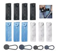 14 Piezas Extensiones Elásticas para Pantalones Set, Extensores de Botones Ajustable, Extensor de Botones de Cintura para Pantalones Vaqueros Vestido Embarazada Hombres Mujeres(Negro&Azul&Blanco)