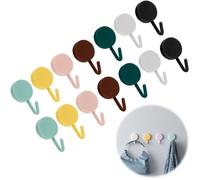 14 Piezas Gancho De Pared Adhesivo, Pequeños Ganchos De Pared Coloridos Sin Taladros Ni Clavos, para toallas de baño para colgar sala, cocina, techo, colgar, pared, puerta, albornoces