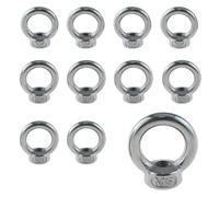 14 Piezas M5 Tuerca de anillo,304 Acero Inoxidable Tuerca de Ojo,Tuerca de Anilla de Elevación, Rosca de Anillo de Hembra para Conectar Cables o Cuerdas (14 Piezas M5)
