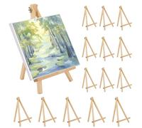 14 Piezas Mini Caballetes de Madera, 11x19cm Caballete de Mesa Mini Caballete Triangular VersáTil Caballetes de Arte para Exhibir Lienzo Pinturas Dibujos