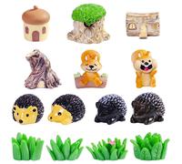 14 piezas mini figuras de ardilla en miniatura de erizo de ardilla de resina pequea ardilla de resina mini figuras de animales del bosque acceso