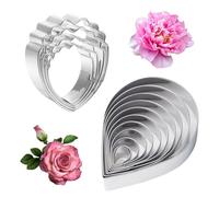 14 Piezas Moldes para Galletas, Diseño de Gotas, Pétalos de Rosa, Moldes para Galletas, Flores, Cortador para Hacer Pan, Galletas