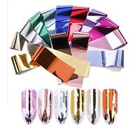 14 Piezas Nail Foil Transfer Sticker, Mwoot Holográfico Nail Stickers Tips Wraps Sticker Glitters Kit de decoración para manicura Acrílico DIY Decoración (4cm20cm)