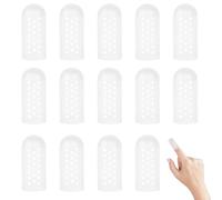 14 Piezas Protector de Dedos de Gel Transpirable,Dedales de Silicona,Manga de Dedo,Protección para Dedos Después Lesiones,Funda Dedos Manos para No Morderse las Uñas,Ampollas,Grietas (Transparente)