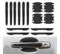 14 Piezas Protectores para Manilla de Coche, Manija de la puerta del automóvil Protector contra rasguños Auto Door Cup Etiqueta protectora Fibra de carbono como la manija