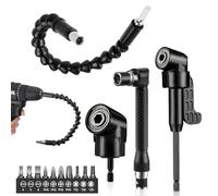 14 Piezas Taladro de Ángulo Recto, Adaptador de Destornillador Angular Set, Extensor Flexible, Taladro Pequeño, Imantador Destornilladores Accesorios Taladro Para Taladro