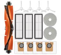 (14 Piezas) X20+ Repuestos Compatibles con Las Aspiradoras Robot Xiaomi X20 Plus/ 1S/ S20 plus/ S20+/ X10+/ X20 pro. Incluye un Cepillo Giratorio, 4 Cepillos Laterales, 4 Bolsas, 3 Filtros, 2 Mopas