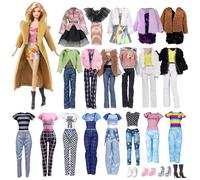 14 Prendas compatibles con Barbie de 11,5 Pulgadas muñecas , 1 Abrigo marrón 2 Falda 3 Chaqueta 1 Media Falda 1 Falda con Tirantes 1 pantalón 1 Mono 4 Zapatos para muñecas de niña de 11,5 Pulgadas