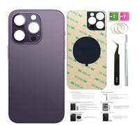 14 Pro Max - Cristal trasero de repuesto para iPhone 14Pro Max (morado oscuro, 6.7 pulgadas) con cinta preinstalada + instrucciones de instalación + herramientas de reparación (morado oscuro)