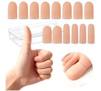 14 protectores de dedos de gel, fundas de silicona para dedos (10 medianos + 4 pequeños)