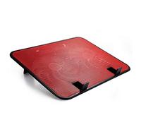 14 pulgadas Notebook Cooler 5v Dual Fan USB External Laptop Cooling Pad Slim Stand High Speed Silent Metal Panel Fan, rojo