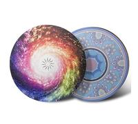 14-pulgadas Tambor Corriente, Sound Healing Wave Drum, Starry Patrón De Color Del Cielo + Patrón De Flores, Para La Meditación Yoga, Pleasant Sound Release Presión