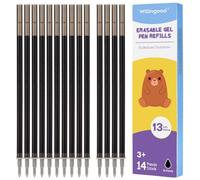 14 recambios para bolígrafo de gel borrable compatibles con Legami, altura 13 cm, tinta termosensible negra, punta 0,7 mm