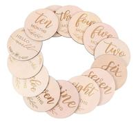 14 tarjetas de hito para bebé, tarjetas de hitos para bebé, tarjetas mensuales para bebé, regalo perfecto para recién nacido, marcadores de hitos de viaje de embarazo, madera clara (3.9 pulgadas)