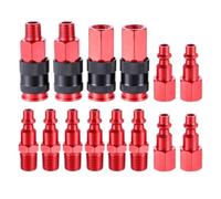 14 Uds accesorios universales for mangueras de aire 1/4 pulgadas NPT acoplador de aire de conexión rápida y Kit de enchufe compresor de aire herramienta neumática Industrial