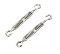14 Uds M4 accesorios de hardware tensión tensor cuerda gancho ojo perno acero inoxidable hebilla giro Para Cable