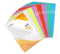 14 unidades de 7 colores, fundas A4 laterales abiertas, transparentes, multicolores, archivadores de documentos de plástico, para la oficina y la escuela