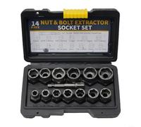 14 unids dañado perno tuerca removedor extracción socket set con cromo aleación acero para reparación de automóviles reparación mecánica 3/8 Zhongfei interfaz herramienta kit