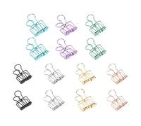 14 unids/set cola brida clips clips de papel alambre de metal ahueca hacia fuera Bill escuela oficina hogar suministros Metal cola brida hueco papel clip estacionario