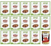 14 x Felicia Penne di Riso Integrale,Pasta con 100% arroz integral de la cadena de suministro italiana, orgánica y natural sin gluten, paquete de 340 g + lata italiana gourmet Polpa di Pomodoro de 400