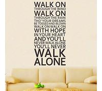 140 * 57Cm Nunca Caminarás Solo Citas Inspiradoras Pegatinas De Pared Decoración De La Habitación Calcomanías Para El Hogar Vinilo Arte Liverpool Equipo Canción Letras