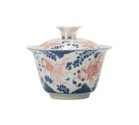 140 ml, el método antiguo, el pez dorado plateado, los tres talentos, el cuenco, el juego de té chino Kung Fu, el cuenco [caja]