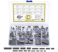 140 piezas Juego de llaves de resorte, juego de llaves de media luna, llaves de resorte de 3-4-5-6 mm, llaves de transmisión, kit surtido de poleas del volante del cigüeñal (140 piezas)