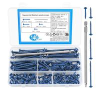 140 Piezas M4 Tornillos para Madera, Tornillos Madera, Tornillos de Bolsillo, Tornilloss de Agujero de Bolsillo de Cabeza Plana, tornillos Autorroscantes de Cabeza Avellanada con Rosca Gruesa