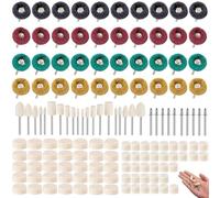 140 pz Rueda de pulido para Pulir,Juego de Ruedas Pulidoras,Lana Fieltro Pulido Taladro Amoladora Cepillos de Rueda,Accesorios de Pulidoras Ferramientas Rotativas Dremel con Mango para Joyería,Madera
