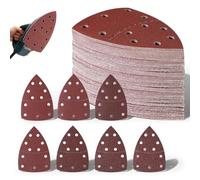 140 unidades de papel de lija triangular, 105 mm x 152 mm, lijadora delta con 11 agujeros, papel de lija triangular, P60/P80/P100/P120/P180/P240/P400 x 20 para madera, hormigón, metal