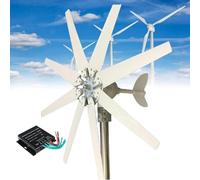 14000W Generador de Turbina Eólica, 12V 24V 48V 110V 220V Aerogenerador Horizontal 8 palas con mppt Controlador de viento Kit para carga marina doméstica(48V)